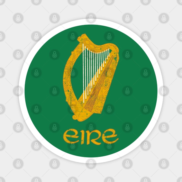 Irish Harp - Vintage Look Design Magnet by feck!